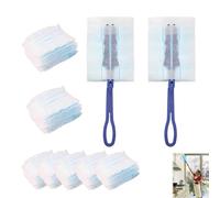 32 PCS Blue Flash Duster Refills with Handle, Flash Dust Refill Set for Locking Away Dust, Dirt, and Hair in Home and Car Cleaning