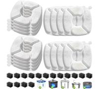 32 Pcs Cat Water Fountain Replacement Filters-16 Pack Cat Fountain Filters with 16 Pack Sponges, Enhanced Compatibility Pet Fountain Filter Fit for 95oz/2.8L 135oz/4L 67oz/2L Pet Drinking Fountain