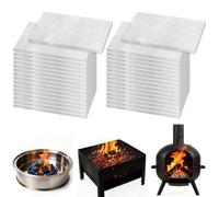 32 Pcs Ceramic Wool Sponge, 120x50x5mm Table Top Firepit Sponge Cotton Core, Ceramic Wool for Bioethanol Extend Fire Life for Bioethanol Fireplace Table Top Bio Ethanol Burner