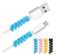 32 PCS Charging Cable Protectors Colorful Phone Charger Protector Silicone Flexible Cord Protector Spiral Charger Cord Protectors Flexible Cable Cords Saver for All Phones Computers and Chargers