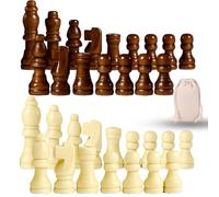 32 PCS Chess Pieces, Chess Set Includes Storage Bag for Home and Club Use, Classic Chess Only Game Suitable for Beginners and Enthusiasts