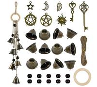 32 PCS Christmas Bells Christmas Decorations DIY Handmade Hanging Witches Bells Wind Chimes Home Accessories Crafts Xmas Gifts
