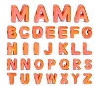 32 Pcs Chunky Bubble Letter Beads, Large Letter Beads for Keychain