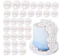 32 PCS Clear Ball Cake Topper Bubble Mini Balloon Topper Ball Cake Picks for Birthday Party Wedding Decoration