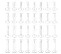 32 Pcs Clear Cartilage Earrings, Comfortable Clear Earrings Studs, Nose Studs Lip Bars Flat Top Piercing Retainers, Durable and Stylish, Plastic Transparent Earrings Piercing Jewellery for Women Men