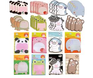 32 pcs colored animal-themed sticky notes, suitable for various settings such as the office, school, or home, helping you easily jot down creative notes and efficiently organize documents (760 sheets)
