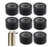 32 Pcs Curtain Eyelet Rings, Inner Diameter 42mm (1-5/8") Round Curtain Grommets Roman Ring, Plastic Low Noise Sliding Rings for Home Drapes, Windows, Fabric, Shower Curtain - Black