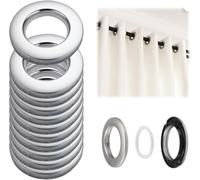 32 Pcs Curtains Eyelet Rings, Inner Diameter 42mm Round Curtain Grommets, Round Plastic Grommet Nanoscale Silencing, Rings for Shower Curtain, Locker Room Door Curtains