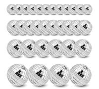 32 Pcs Disco Ball Cake Decorations - Shiny Silver Mini Disco Balls in 4 Sizes for Cake Toppers, Cupcake Decorations, Party Centerpieces, 70s Retro Birthday, Wedding, Christmas, and DIY Crafts