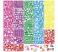 32 PCS Drawing Stencils Set for Kids, Reusable Drawing Painting Stencil Templates for Kids,Animals Unicorn Mermaid Dinosaur Princess Mixed Style Stencil for Art Projects,Classroom Crafts,Wall Decor