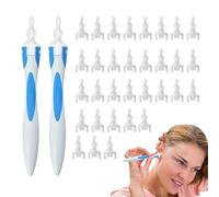 32 PCS Ear Wax Removal Tool Safe Ear Cleaner Spiral Silicone Ear Cleaner Ear Wax Remover Reusable Earwax Removal Kit Ear Wax Remover with 30 PCS Soft and Flexible Replaceme Easily Removes The Ear Wax