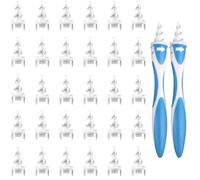 32 PCS Earwax Remover Tool, Ear Wax Remover, Spiral Soft Silicone Ear wax Removal tool, with 30 pcs Soft Silicone Washable Tips, Reusable Earwax Removal Kit