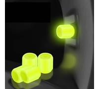 32 PCS Glow-in-the-Dark Car Tire Valve Cap Set, Fluorescent Glowing Waterproof Tire Air Covers for Ars Trucks Motorcycles Suvs and Bikes Accessories, Durable, Easy-to-Install(Yellow)