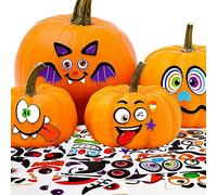 32 pcs Halloween Pumpkin Stickers Funny Pumpkin Expressions Stickers Halloween DIY Art Crafts Kits for Halloween Party Pumpkin Decorations