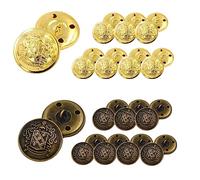 32 Pcs Metal Blazer Button Set Retro Round Shaped Metal Button Durable Vintage Shank Buttons for Blazers Suits Coats Jackets Uniforms Jeans Fashionable Durable Elegant Design