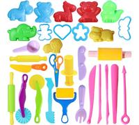 32 Pcs Play Dough Tools Sets for Kids, Playdough Accessories, Playdough Tools, Playdough Tools Set, Plastic Playdoh Accessories Set, Modeling Tools DIY Creation Educational Toy Accessories
