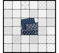32 PCS Sashiko Stencil Kit5.1 x 5.1 Inch Plastic Geometric Sashiko Pattern Template Drawing Line Embroidery Pattern for Sewing Hand Quilting and Embroidery for Canvas Wood Wall Cookie