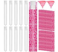 32 Pcs Secret Tampon Flask Set Clear Reusable Plastic Tubes with Tampon Wrappers and Foldable Silicone Funnels Plastic Tube Flasks Secret Flask Containers for Cruise Concert Outdoor Sport