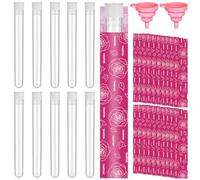 32 Pcs Secret Tampon Flask Set - Clear Reusable Plastic Tubes with Tampon Wrappers and Foldable Silicone Funnels Plastic Tube Flasks Secret Flask Containers for Cruise, Concert, Outdoor Sport