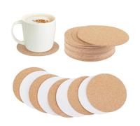 32 Pcs Self-Adhesive Cork Round, 3" x 3" Cork Coasters, Corks Backing for Coaster Mini CorkBoard for DIY Coaster, Wall, Mat, Tiles, Ceramic Coasterss(32,3inch)