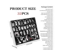 32 Pcs Sewing Machine Presser Foot Set, Snap Sewing Feet Fit for Singer, , Babylock, Euro-Pro