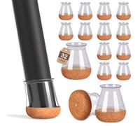 32 Pcs Small Chair Leg Floor Protectors Furniture Pads Floor Protectors for Hardwood Floors Chair Sliders Silicone Covers with Stronger Felt Pads Clear X-small (Fit:14-20mm)