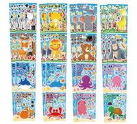 32 PCS Stickers for Kids Party Bag fillers, Animal Stickers Make a face Stickers for Kids, Sticker Sheets for Children, Stickers for Party Bags, Kids Party Favor Supplies, Holiday & Christmas Fun