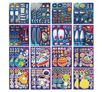 32 PCS Stickers for Kids Party Bag fillers, Planet Stickers Make a face Stickers for Kids, Sticker Sheets for Children, Stickers for Party Bags, Kids Party Favor Supplies, Holiday & Christmas Fun