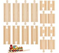 32 Pcs Straight Wooden Train Track Train Track Adapters Bulk Male Female Train Track Wood Trains Railway Connectors Accessories for Table Activities Games