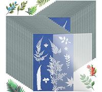 32 Pcs Sun Print Paper Kit Sun Art Paper Sensitivity Nature Printing Papers Solar Drawing Papers A5 5.8×8.3 Inch SunPaper Kit for Kids Adults DIY Arts Crafts Project