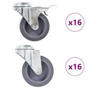 (32 pcs) vidaXL Bolt Hole Swivel Casters Moving Wheel Trolley Caster Furniture Caster