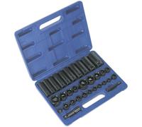 32 Piece Impact Socket Set - 3/8" & 1/2" Sq Drive - Standard & Deep Sockets