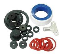 32-Piece Plumbing Repair Kit - Assorted Washers, Tap O-Rings, PTFE Sealing Tape & Radiator Bleed Key for Kitchen, Bathroom, and Heating Maintenance