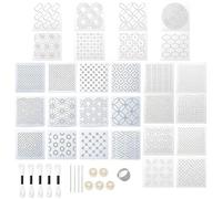 32-Piece Sashiko Kit, Embroidery Stencil Templates for Geometric Patterns, Includes Reusable Sashiko Needles and Thread, Perfect for Beginners and Advanced Sashiko Practitioners