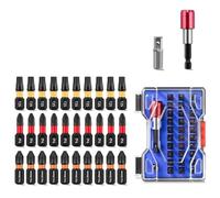 32-Piece Screwdriver Bit Set with 1/4 Inch Hex Shank and Extension Rod, Magnetic PH1 PH2 T25 for Electric Drill Manual Screwdrivers Home Repair