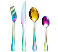 32 Piece Stainless Steel Cutlery Set - Rainbow 32 Piece