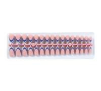32-Piece Stick-on Nails Set with French Tips Short Almond Tips in Various Skin Tones Easy Extension Party