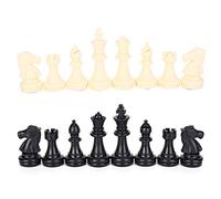 32 Pieces Chess Pieces, International Chess Game Portable Board Game Complete Chessmen Set for Complete Spare or Replacement (Medium King height 64 mm)