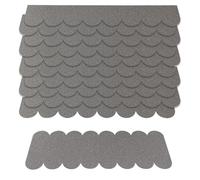 32 Pieces DIY Roof Shingles Felt For Bird House,Mini Roof Film Self-Adhesive,Felt Roof Tiles For Bird Feeders,For Nesting Box,Rabbit Hutches,Insect Hotel,Grey,Kiuiom