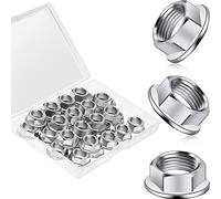 32 Pieces M10 x 1.25 mm Pitch Metric Fine Pitch Hexagonal Flange Nuts Stainless Steel Locking Flange Nut for YFZ450 YFZ660