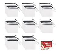 32 Pieces Sublimation Coin Purse Zipper Canvas Pencil Pouch Canvas Cosmetic Organizer Bag Pouch Portable Blank Cosmetic Pouch DIY Craft Bag for Organizing Women Travel Vacation Supplies(White), Black,