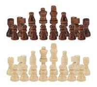 32 Pieces Wooden Chess Pieces, Portable Chess Pieces, Board Game Set Without Chess Board, Professional Chess Pieces Only Chessmen Chess Game Pawns Figurine Pieces Without Board for Adults