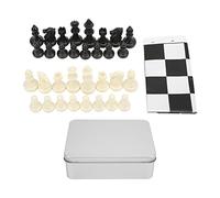 32 Plastic Medieval Chess Pieces Set International Standard Chess Game Set with Foldable Chessboard for Teens Adults Seniors Travel Home School Coffee Shop PS Plastic 25x24.8cm