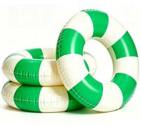 32" Pool Float for Adult-3 PCS Inflatable Pool Float Tube-Summer Swimming Raft for Adults Luau Pool Floats-Hawaiian Swimming Rings - Inflatable Tubes Floaties for Pool Party (Green Striped, M)
