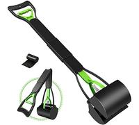 32'' Pooper Scooper for Large Small Dogs, Long Handle Dog Poop Scooper with Waste Bags, Portable Dog Poop Pick Up Tool, Folding Poop Scoop for Yard, Grass, Dirt, Gravel Green (Black)