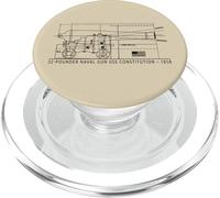 32-Pounder Naval Gun USS Constitution 1858 Technical Diagram PopSockets PopGrip for MagSafe