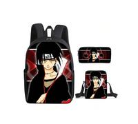 (32) School Children Anime Naruto Backpack for Boys Students 3 Pcs Set School Bag Shoulder Bag Pencil Case Naruto Uzumaki Travel