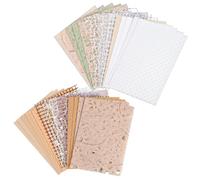 32 Sheets A5 Handmade Textured Scrapbook Paper & Mesh Fabric Set Unique Craft Mulberry Rice Paper Mix for Scrapbooking Journaling Card DIY 5.3x3.9 Inch