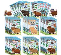 32 Sheets Highland Cow Make A Face Stickers Pack Make Your Own Animal Stickers Birthday Party Favors Art Craft Decorations Supplies