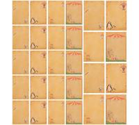 32 Sheets Vintage Kraft Paper Letter for Writing Poems and Notes | Decorative A5 European Edge Design, Four Packs, Smooth Writing Surface for Invitations and Thank You Letters